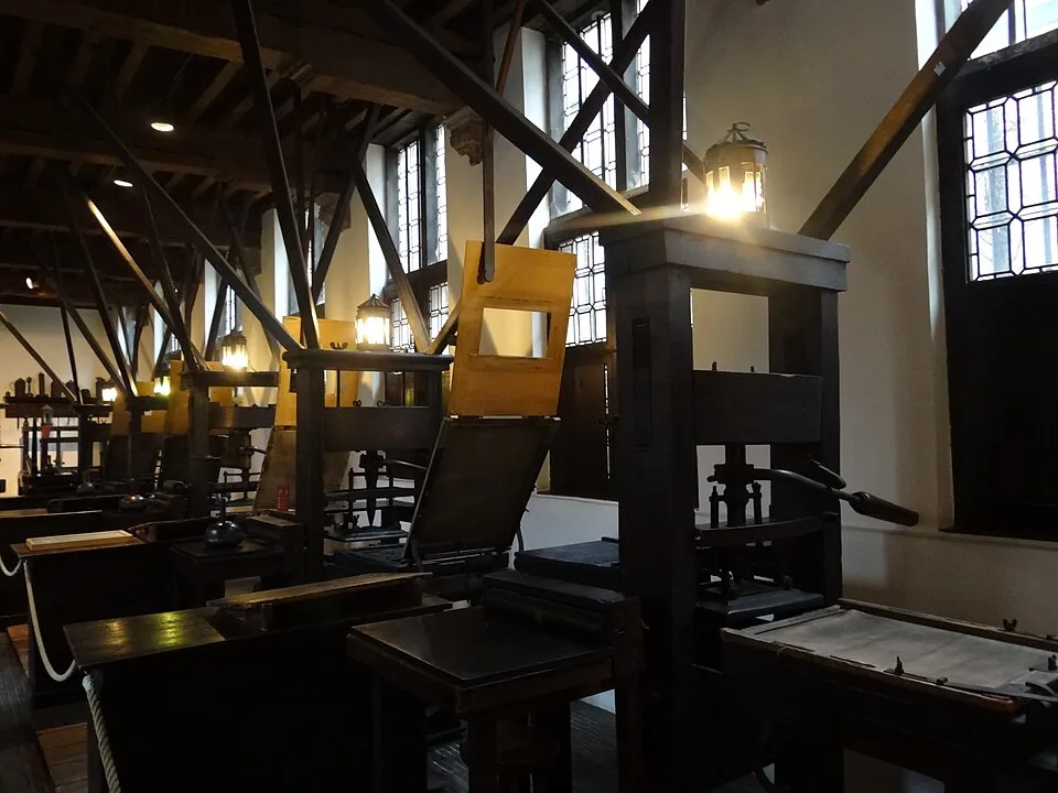 Historische Druckerpressen im Museum Plantin-Moretus