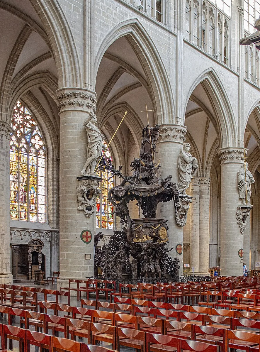 Barocke Kanzel in der Kathedrale St. Michael und St. Gudula in Brüssel