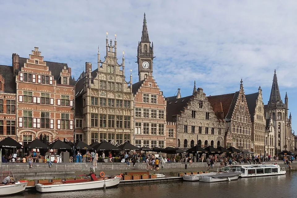 Gildehäuser an der Graslei in Gent