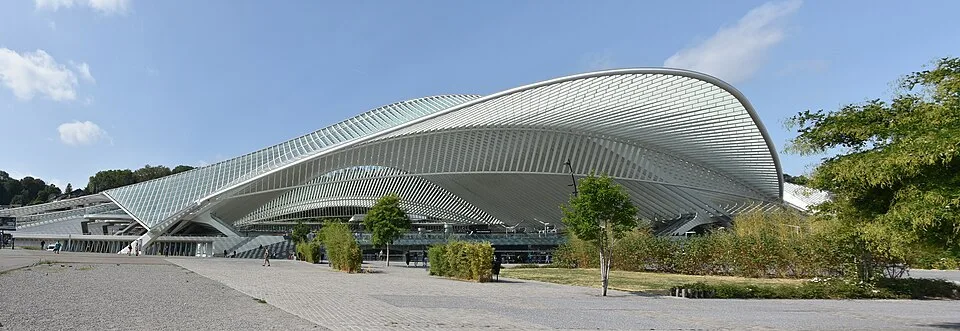 Das geschwungene Dach des Bahnhofs Liège-Guillemins